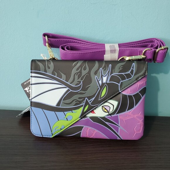 Loungefly Handbags - NWT Loungefly Sleeping Beauty Maleficent Dragon Split Crossbody Bag